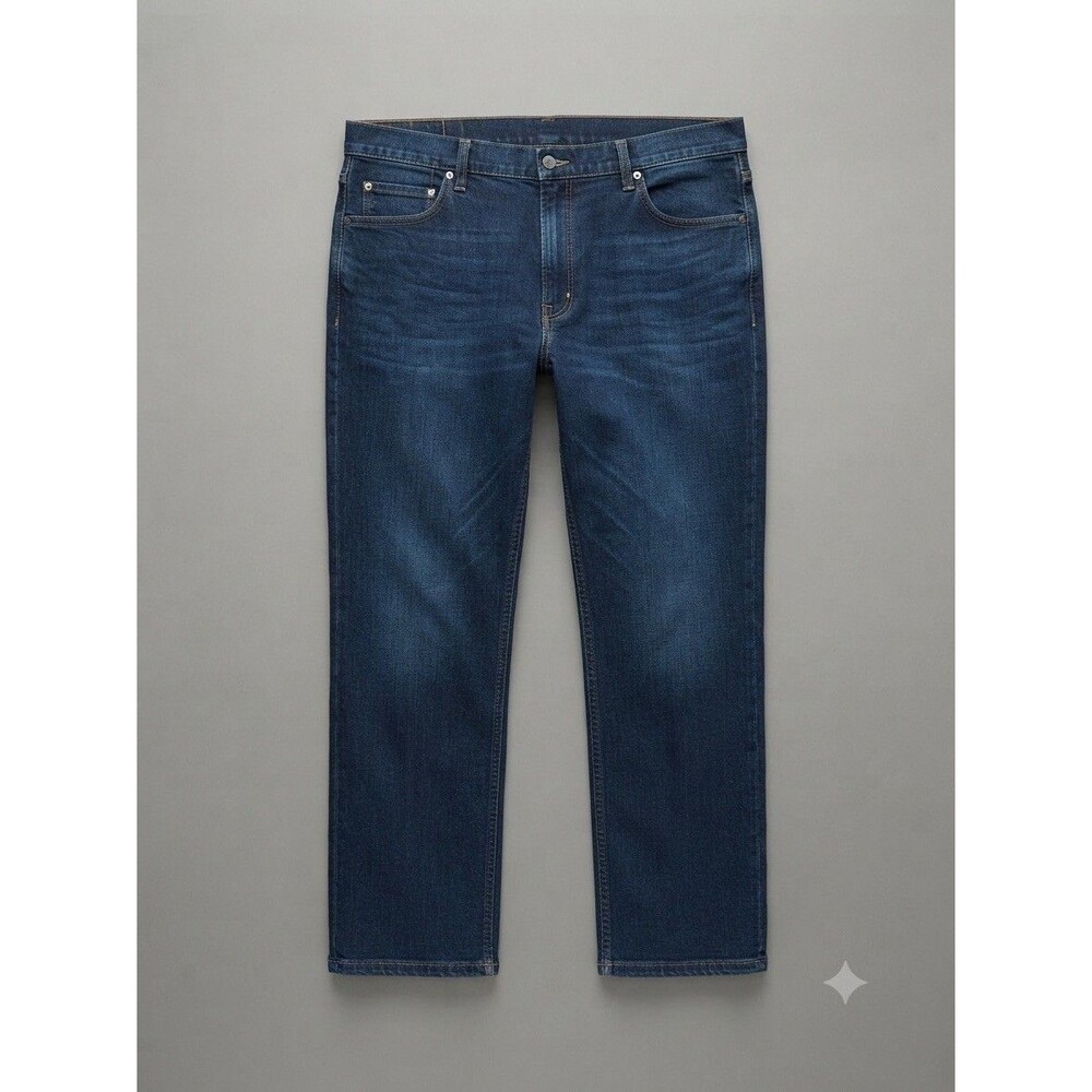 DULUTH TRADING Flex Ballroom Jeans 44x30 Indigo Blue Rigid Denim Fire Hose